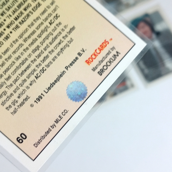 1991 Vintage Set of 6 AC/DC Rock Cards Trading Cards - Picture 6 of 17